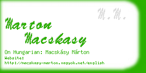 marton macskasy business card