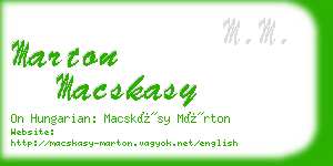 marton macskasy business card